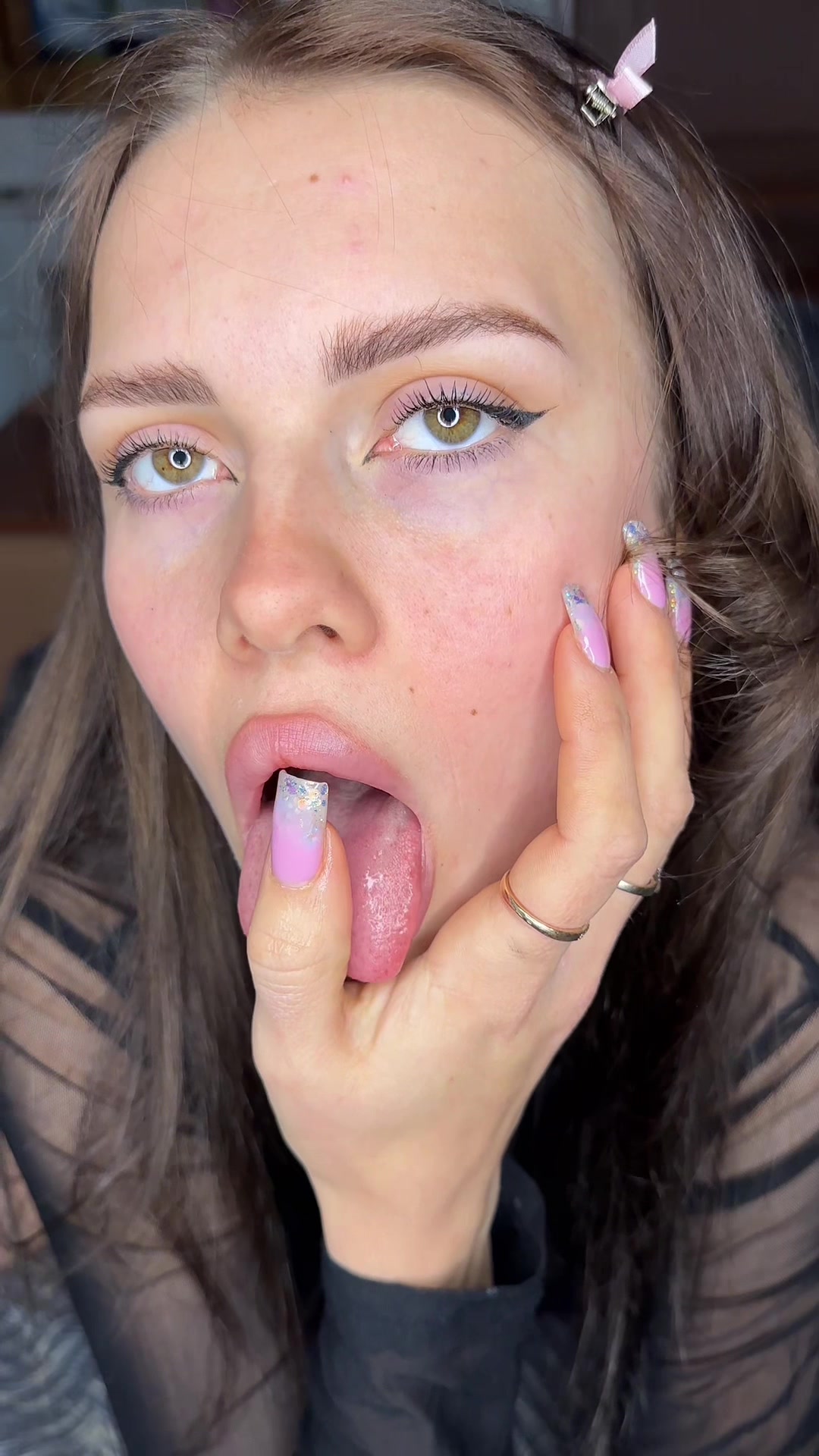 EliaFire Finger in Mouth and Sexy Brunette Solo 1