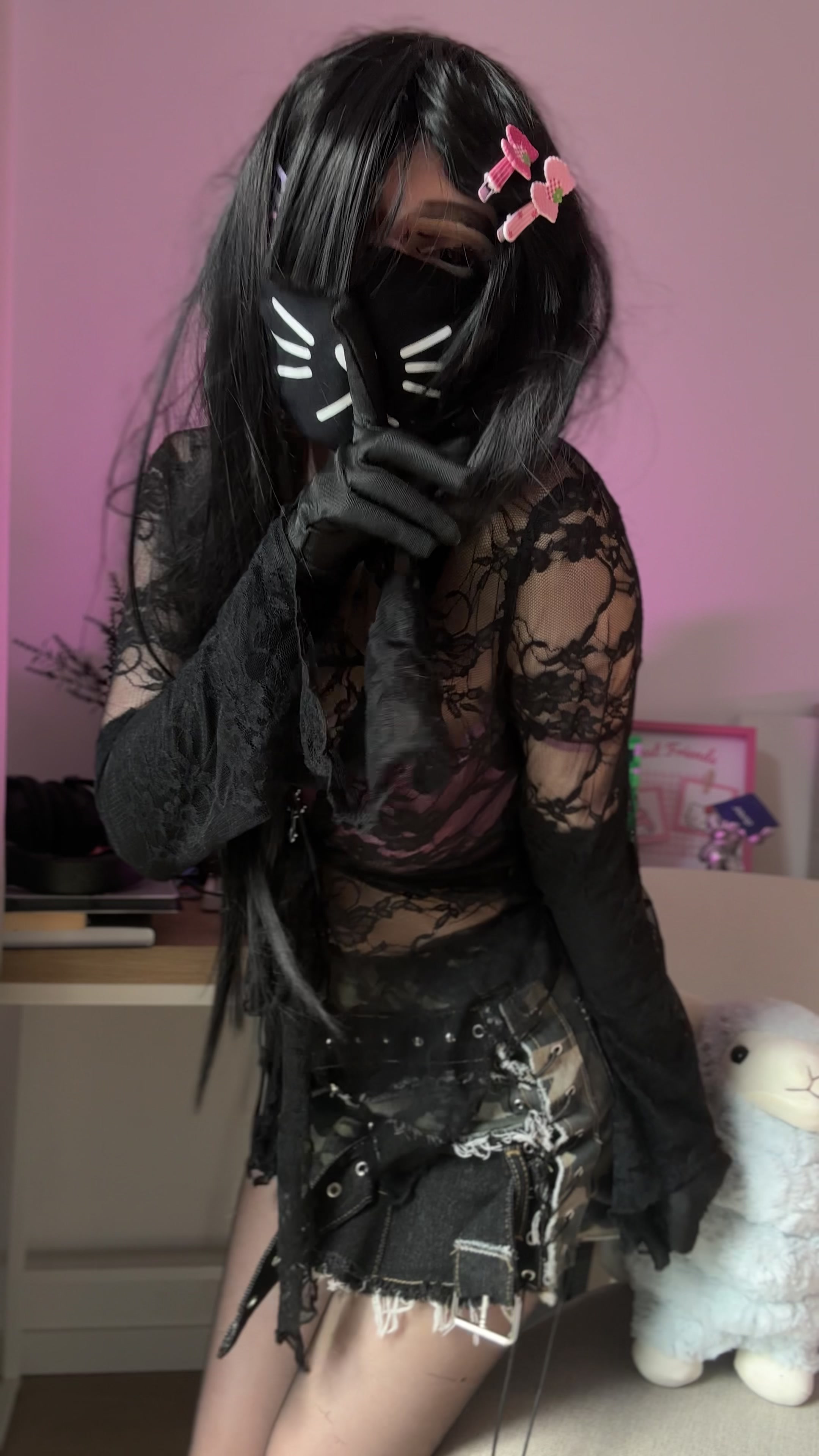 Poke_monika Teasing and Brunette Solo Sexy adult
